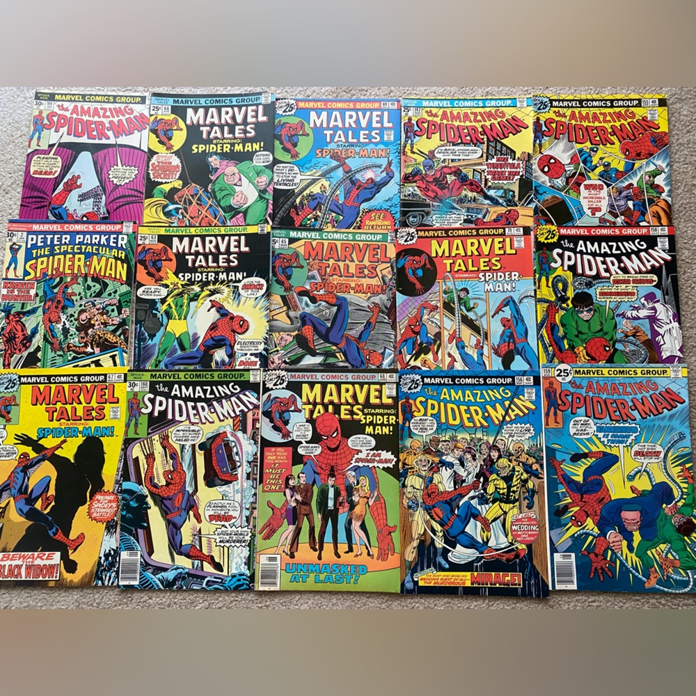 Marvel Spider-Man comic books lot of 15 vintage Bronze Age 1970s